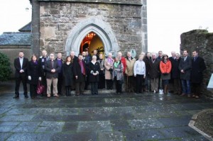 Picture of the group taken outside The Village Arts Centre, Kilworth, home to the recently refurbished stained glass window.
